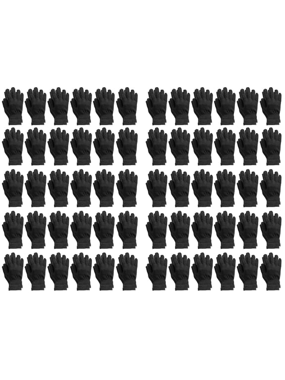 Wholesale Bulk Winter Magic Gloves Warm Brushed Interior, Stretchy Assorted Mens Womens Unisex Adult (60 Pairs)