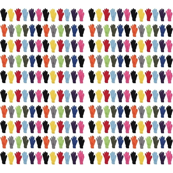 Yacht & Smith Wholesale Bulk Winter Magic Gloves Warm Brushed Interior, Stretchy Assorted Mens Womens Unisex Adult ( 240 Pairs )