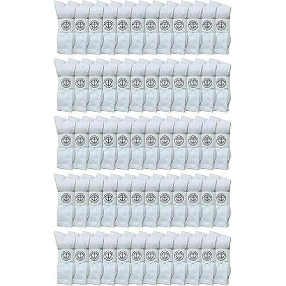 Yacht & Smith Wholesale Bulk Womens Crew Socks, Cotton Sport Athletic Socks - 9-11 - White - 240 Pairs
