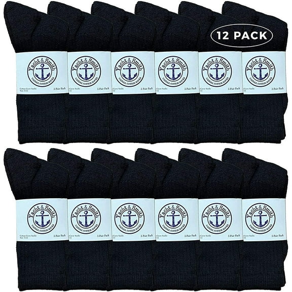 Yacht & Smith Wholesale Bulk Womens Crew Socks, Cotton Sport Athletic Socks - Size 9-11