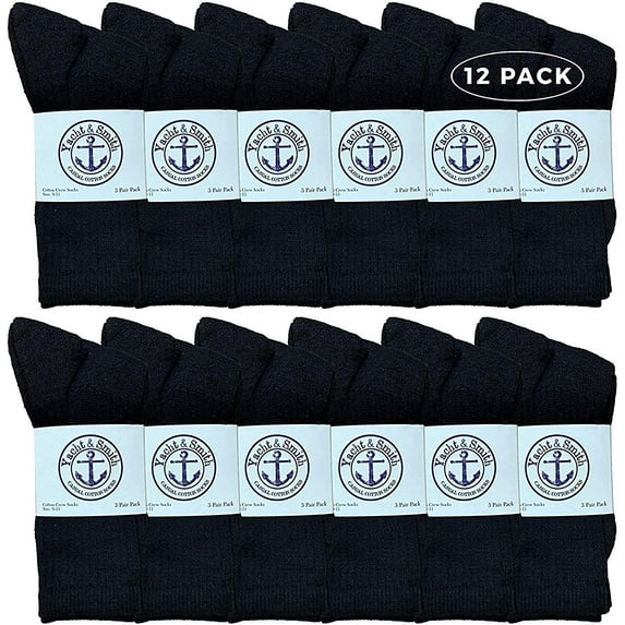 Yacht & Smith Wholesale Bulk Womens Crew Socks, Cotton Sport Athletic Socks - Size 9-11