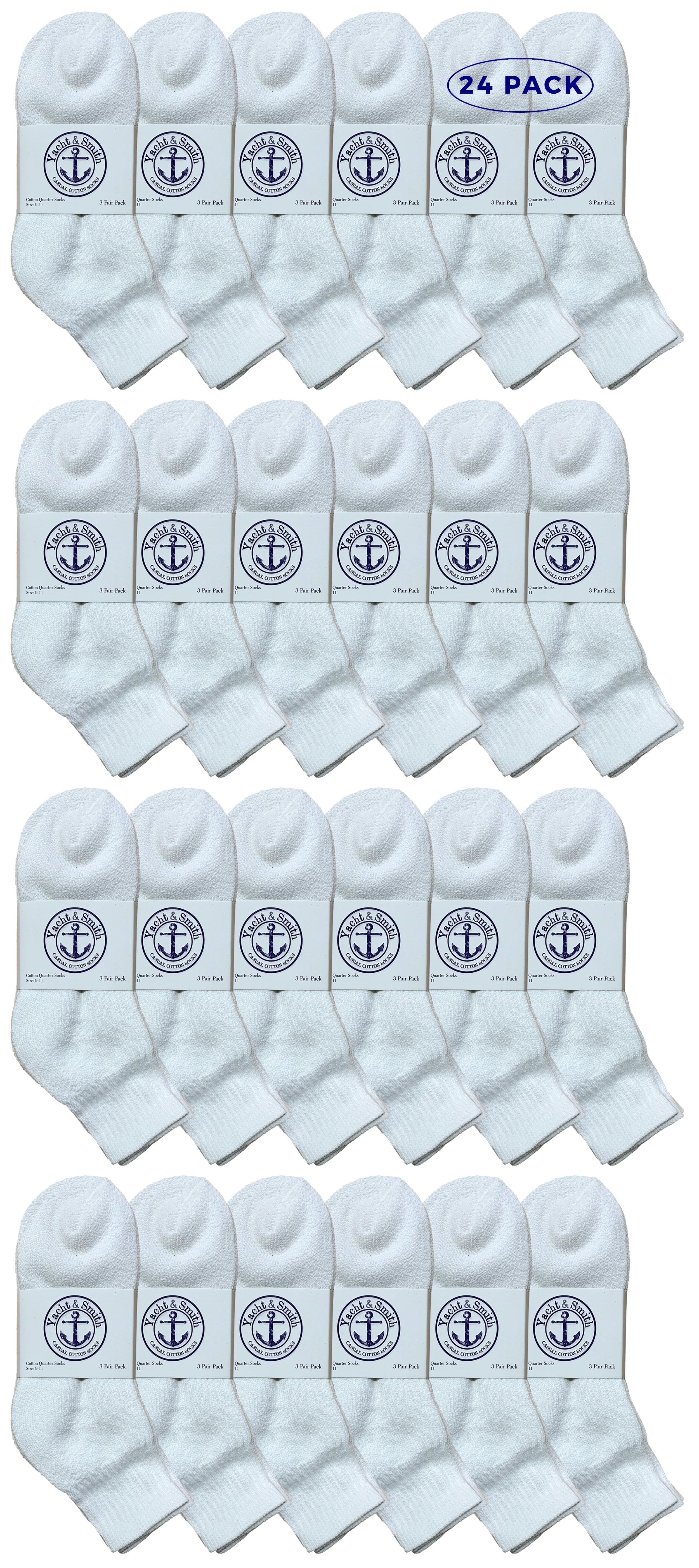 Yacht & Smith Wholesale Bulk Womens Mid Ankle Socks, Cotton Sport Athletic Socks - Size 9-14
