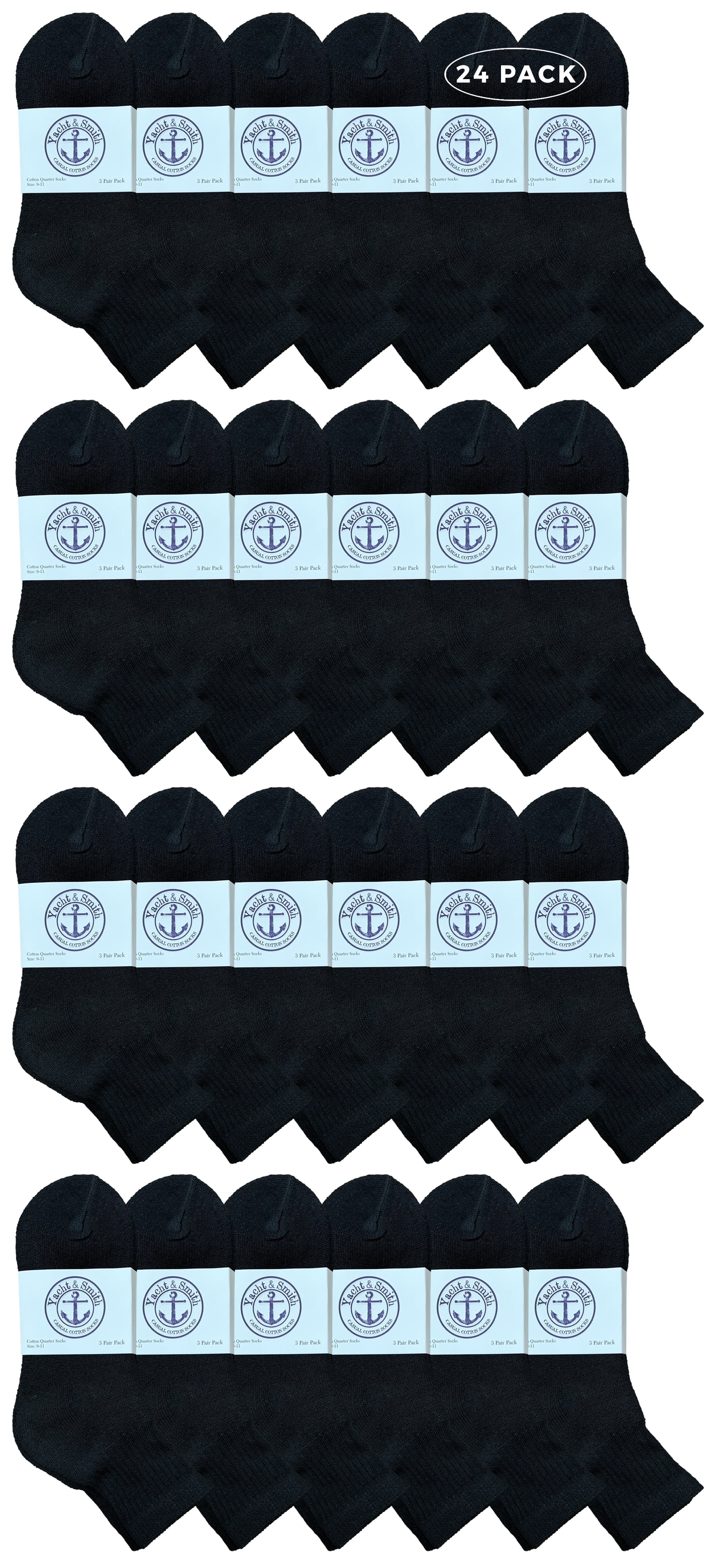 Yacht & Smith Wholesale Bulk Womens Mid Ankle Socks, Cotton Sport Athletic Socks - Size 9-22