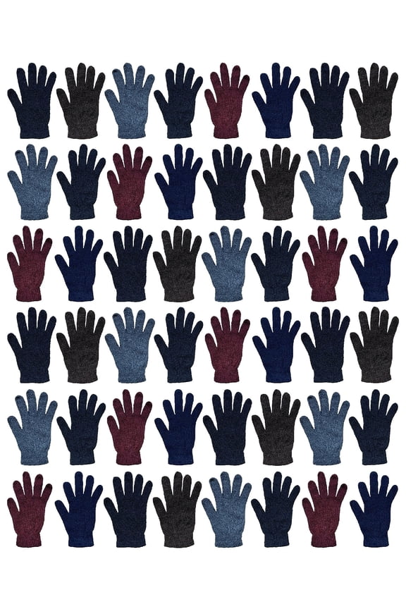 Wholesale Gloves, Bulk Thermal Winter Solid Gloves, (180 Pairs Assorted Gloves)