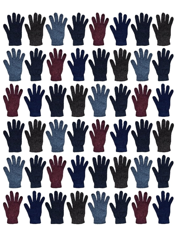 Wholesale Gloves, Bulk Thermal Winter Solid Gloves, (180 Pairs Assorted Gloves)