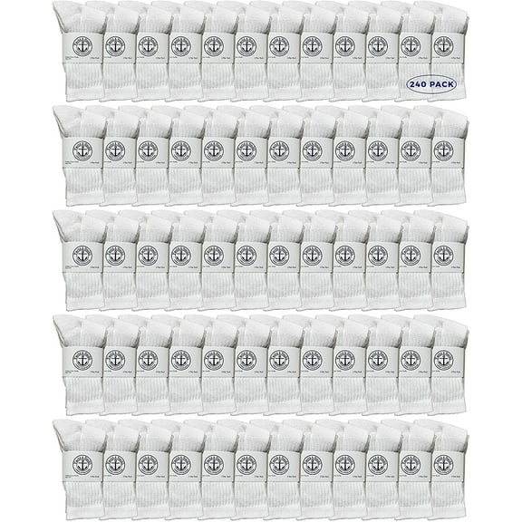 Yacht & Smith Wholesale Kids Crew Socks, Childrens Cotton Casual Crew Socks Size 6-12
