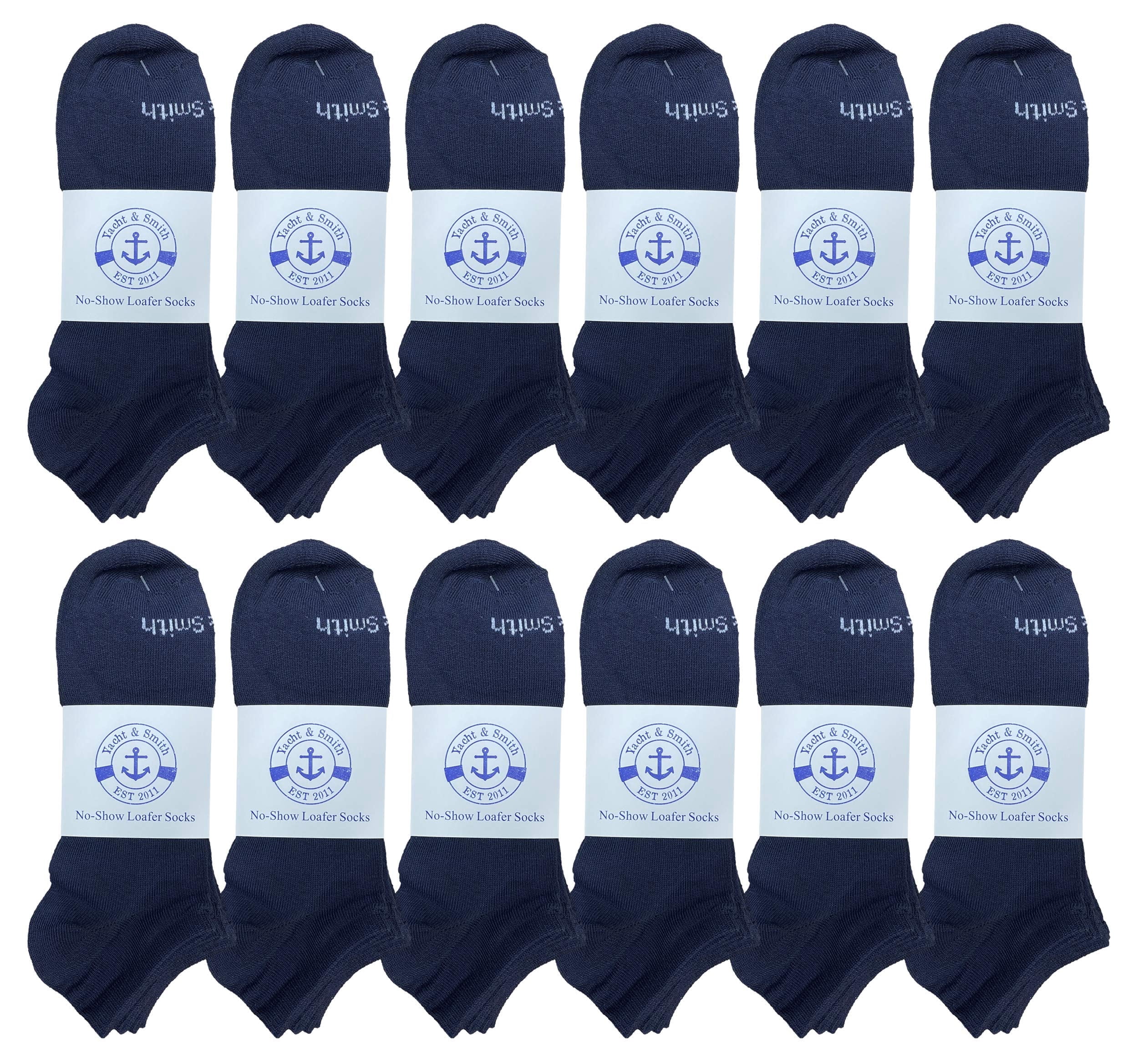 Yacht & Smith Wholesale Men's 97% Cotton Shoe Liner Training Socks Size 10-13, No Show Thin Low Cut Sport Ankle Socks (24 Pairs Black)
