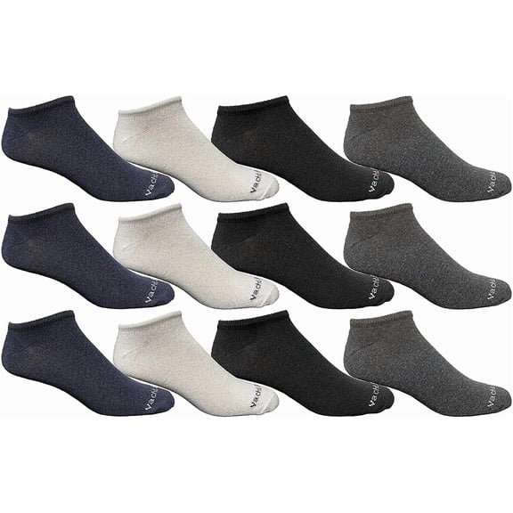 Yacht & Smith Wholesale Men's Cotton Shoe Liner Training Socks Size 10-13 (Assorted, 12)