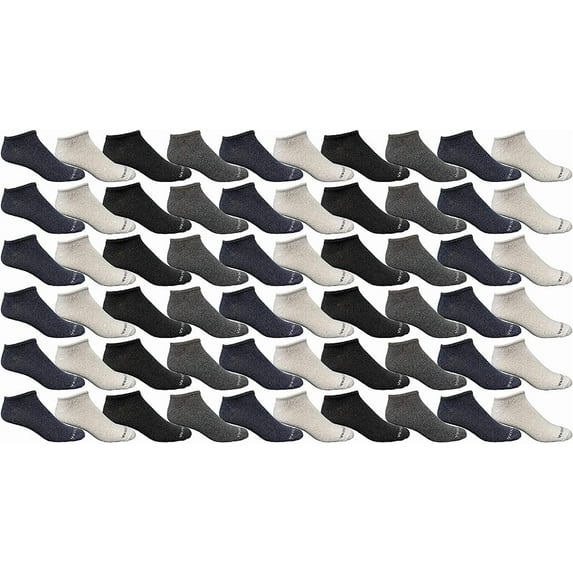 Yacht & Smith Wholesale Men's Cotton Shoe Liner Training Socks Size 10-13 (Assorted, 240)