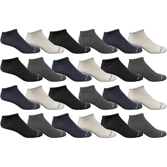 Yacht & Smith Wholesale Men's Cotton Shoe Liner Training Socks Size 10-13 (Assorted, 24)
