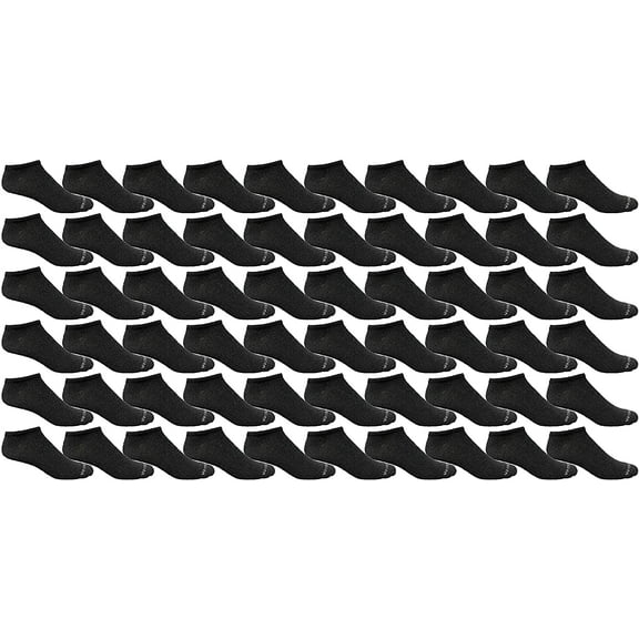 Yacht & Smith Wholesale Men's Cotton Shoe Liner Training Socks Size 10-13 (Black, 240)