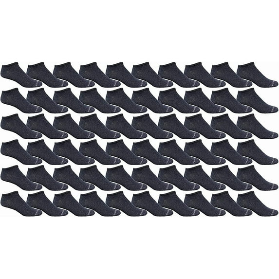 Yacht & Smith Wholesale Men's Cotton Shoe Liner Training Socks Size 10-13 (Navy, 240)