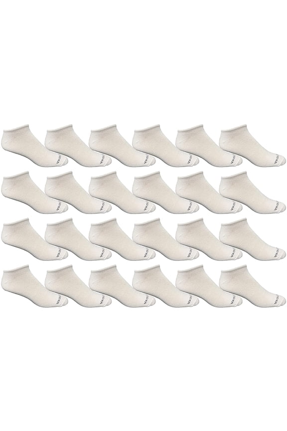 Wholesale Men's Cotton Shoe Liner Training Socks Size 10-13 (White, 24)