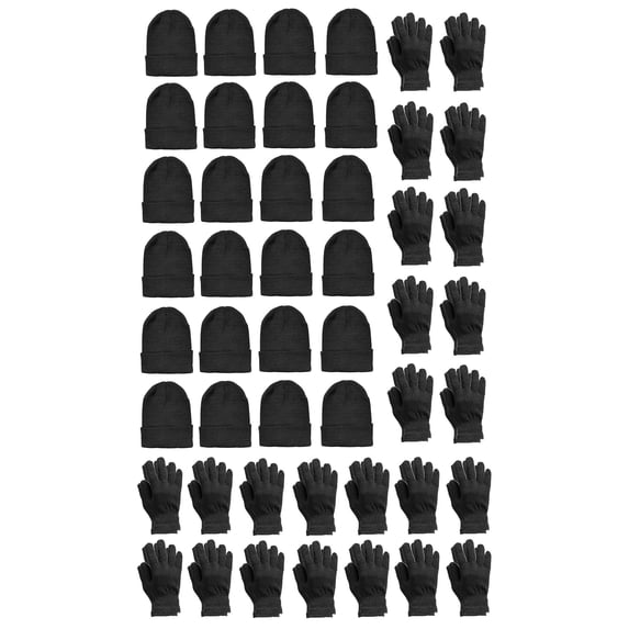 Yacht & Smith Winter Beanies Wholesale Bulk Cold Weather Unisex Adult Hat & Gloves