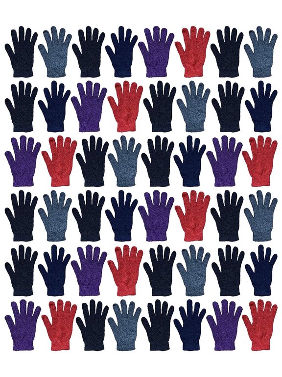 Winter Gloves For Men & Women, Warm Thermal Cold Resistant Bulk Packs (48 PAIRS ASST B)