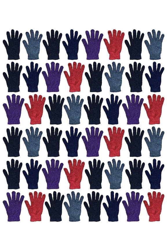 Winter Gloves For Men & Women, Warm Thermal Cold Resistant Bulk Packs (48 PAIRS ASST B)