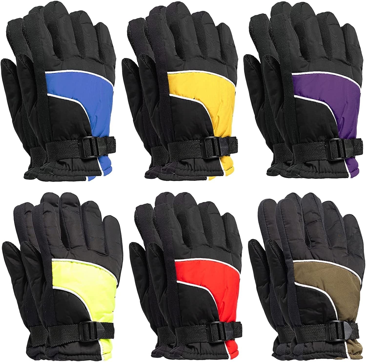 Yacht & Smith Winter Ski Gloves Fleece Lined Adjustable Strap Water Resistant For Men, Women, Kids