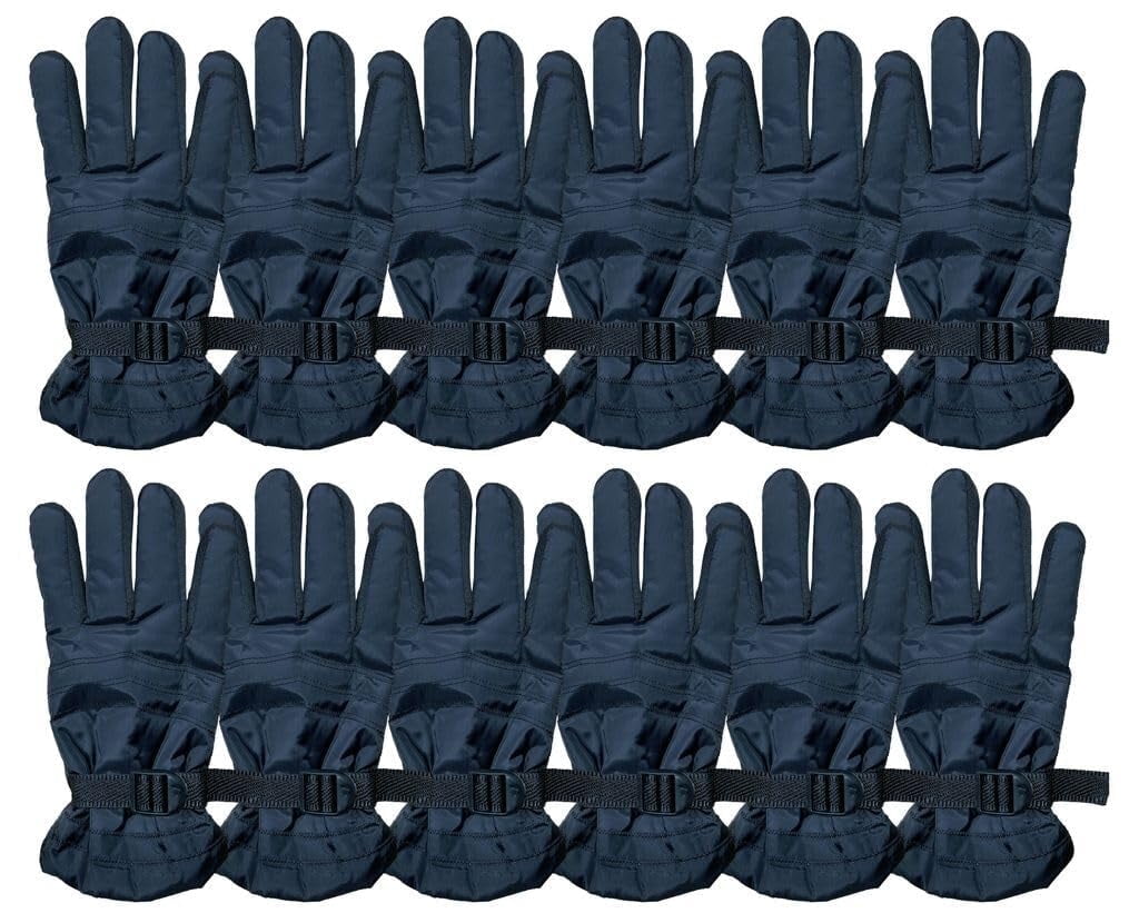 Yacht & Smith Winter Ski Gloves Fleece Lined Adjustable Strap Water Resistant Men Woman Kids