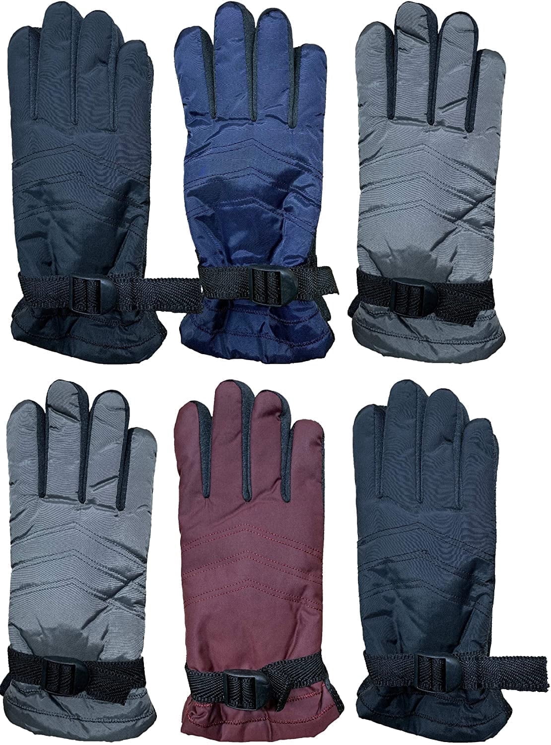 Yacht & Smith Winter Ski Gloves Fleece Lined Adjustable Strap Water Resistant Men Woman Kids