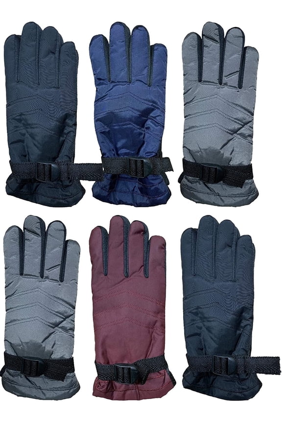 Winter Ski Gloves Fleece Lined Adjustable Strap Water Resistant Men Woman Kids