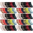 thumbnail image 1 of Yacht & Smith Women Fuzzy Socks Crew Socks, Warm Butter Soft (9-11) (60 Pairs Striped Gripper), 1 of 3