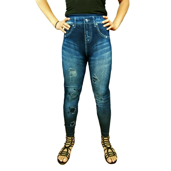 Yacht & Smith Women's Denim Jeggings Fashion Leggings One Size (Style E)