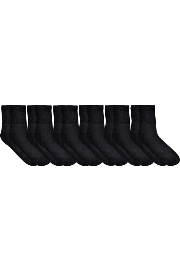 6 Pairs Women's Socks, Cotton Crew, Medical Socks, 9-11