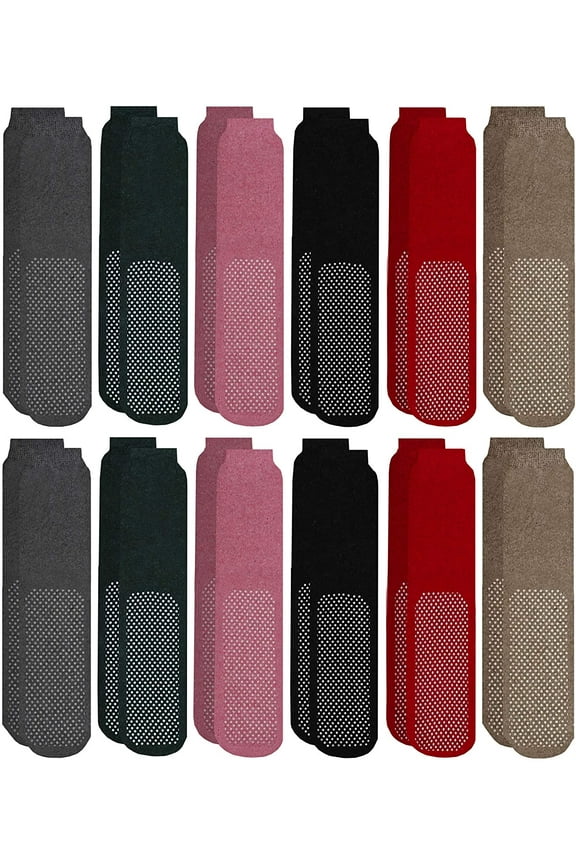Women's Gripper Tube Socks, Non Slip Grippy Socks, Colorful No Skid Sock Bulk