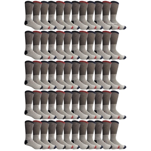Yacht & Smith Womens Cotton Thermal Crew Socks, Cold Weather Boot Sock Bulk (120 Pairs Thermal Crew)