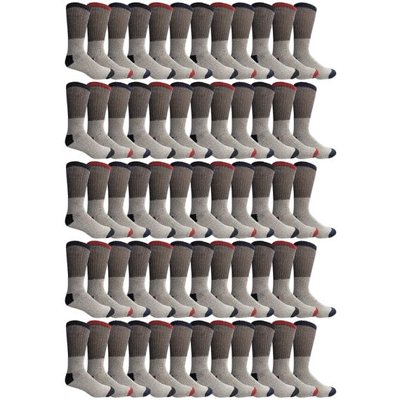Yacht & Smith Womens Cotton Thermal Crew Socks, Cold Weather Boot Sock Bulk (60 Pairs Thermal Crew)