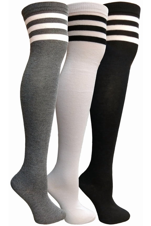 Womens Over the Knee Socks, Assorted Premium Soft, Cotton Colorful Patterned