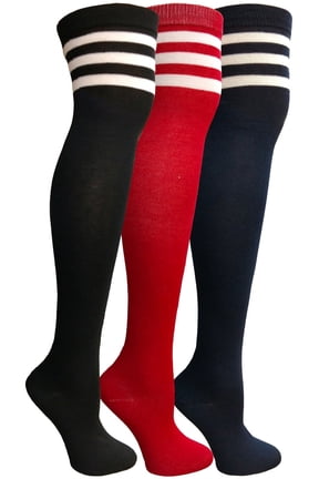 Womens Over the Knee Socks, Assorted Premium Soft, Cotton Colorful Patterned