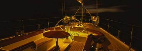 Yacht cockpit at night Caribbean Canvas Art - Panoramic Images (36 x 13)