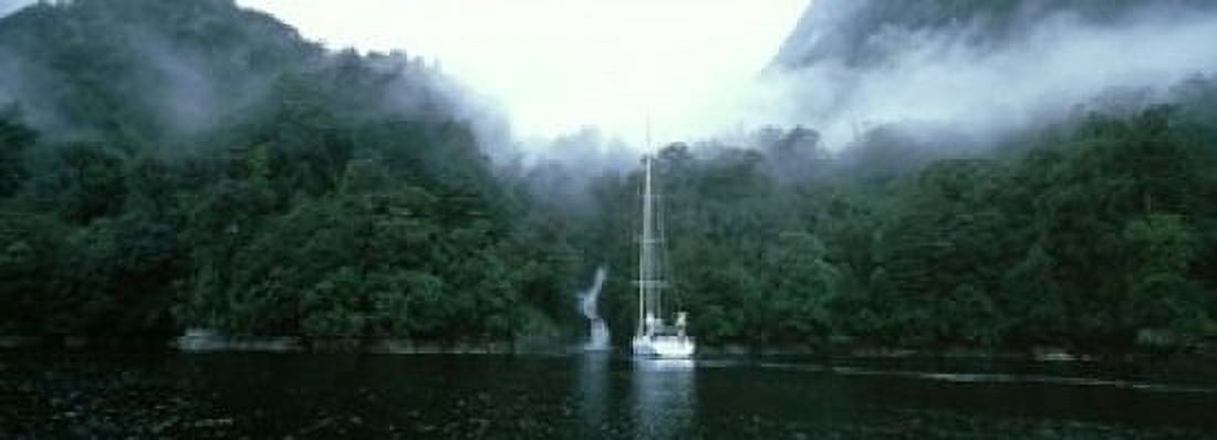 Yacht in the ocean Fiordland National Park South Island New Zealand Canvas Art - Panoramic Images (18 x 7)