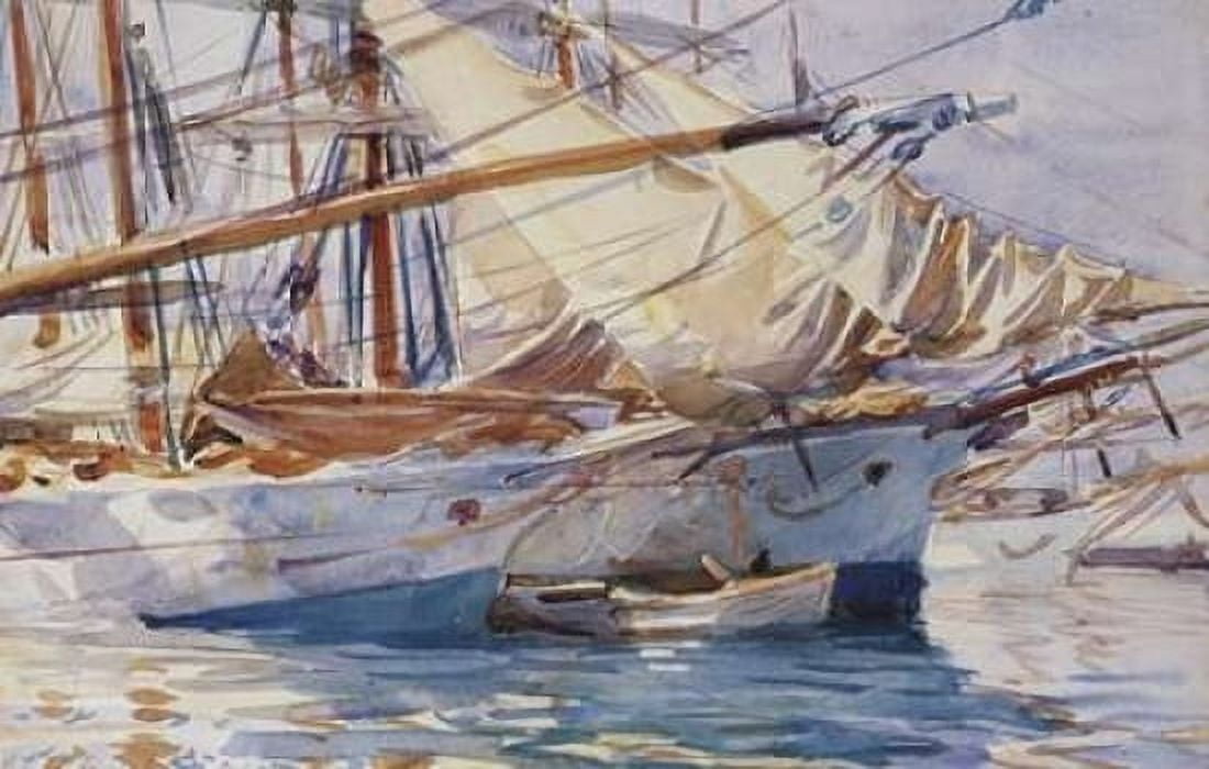 Yachts at Anchor Palma de Majorca 1912 Canvas Art - John Singer Sargent (12 x 18)