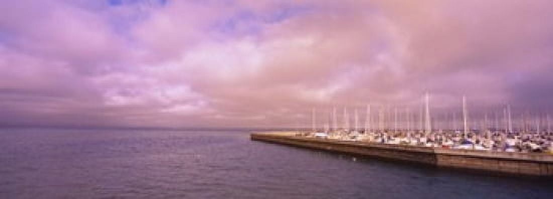 Yachts moored at a harbor San Francisco Bay San Francisco California USA Canvas Art - Panoramic Images (18 x 7)