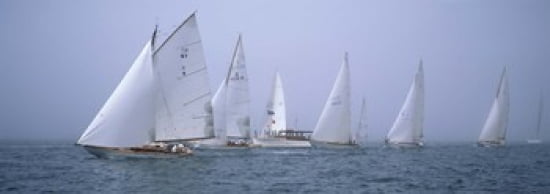 Yachts racing in the ocean Annual Museum Of Yachting Classic Yacht Regatta Newport Newport County Rhode Island USA Canvas Art - Panoramic Images (36 x 13)
