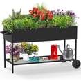 thumbnail image 1 of Yacona Metal Raised Garden Bed with Wheels, Outdoor Planter Boxes for Vegetables and Flowers, 51×26×32in, Black, 1 of 7
