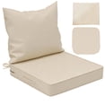 thumbnail image 1 of Yacona Outdoor Chair Cushions Set, 24x24in Patio Furniture Cushions with Two Replaceable Covers, for Patio Furniture Chair Sofa, Beige, 1 of 8