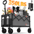 thumbnail image 1 of Yacona Wagons Carts Foldable, 350 lb Capacity Folding Wagon Cart with Wheels for Camping, Garden, Shopping, Gray, 1 of 10