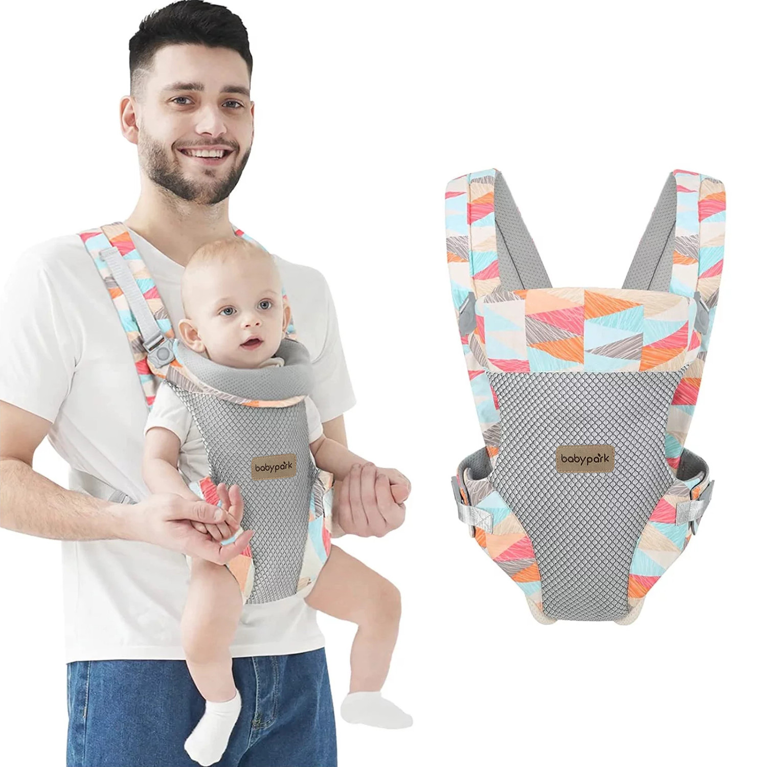 Yadala Baby Carrier, 4-in-1 Colorful Baby Carrier, Front and Back Baby Sling with Adjustable Holder - image 1 of 8