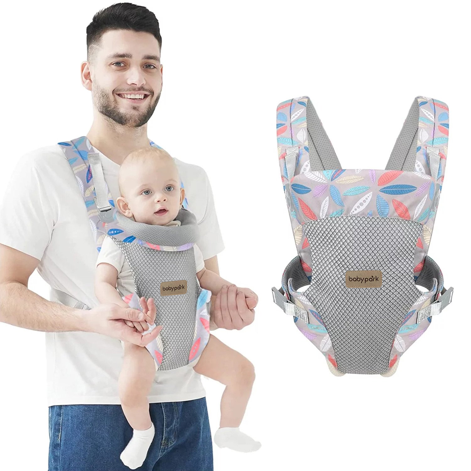 Yadala Baby Carrier, 4-in-1 Leaf Baby Carrier, Front and Back Baby Sling with Adjustable Holder - image 1 of 7