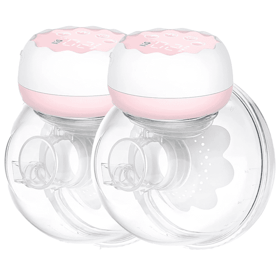 Yadala Breast Pump, Hands Free Breast Pump Portable Electric Breast Pump with 4 Modes & 12 Levels, 2 Pack, Pink
