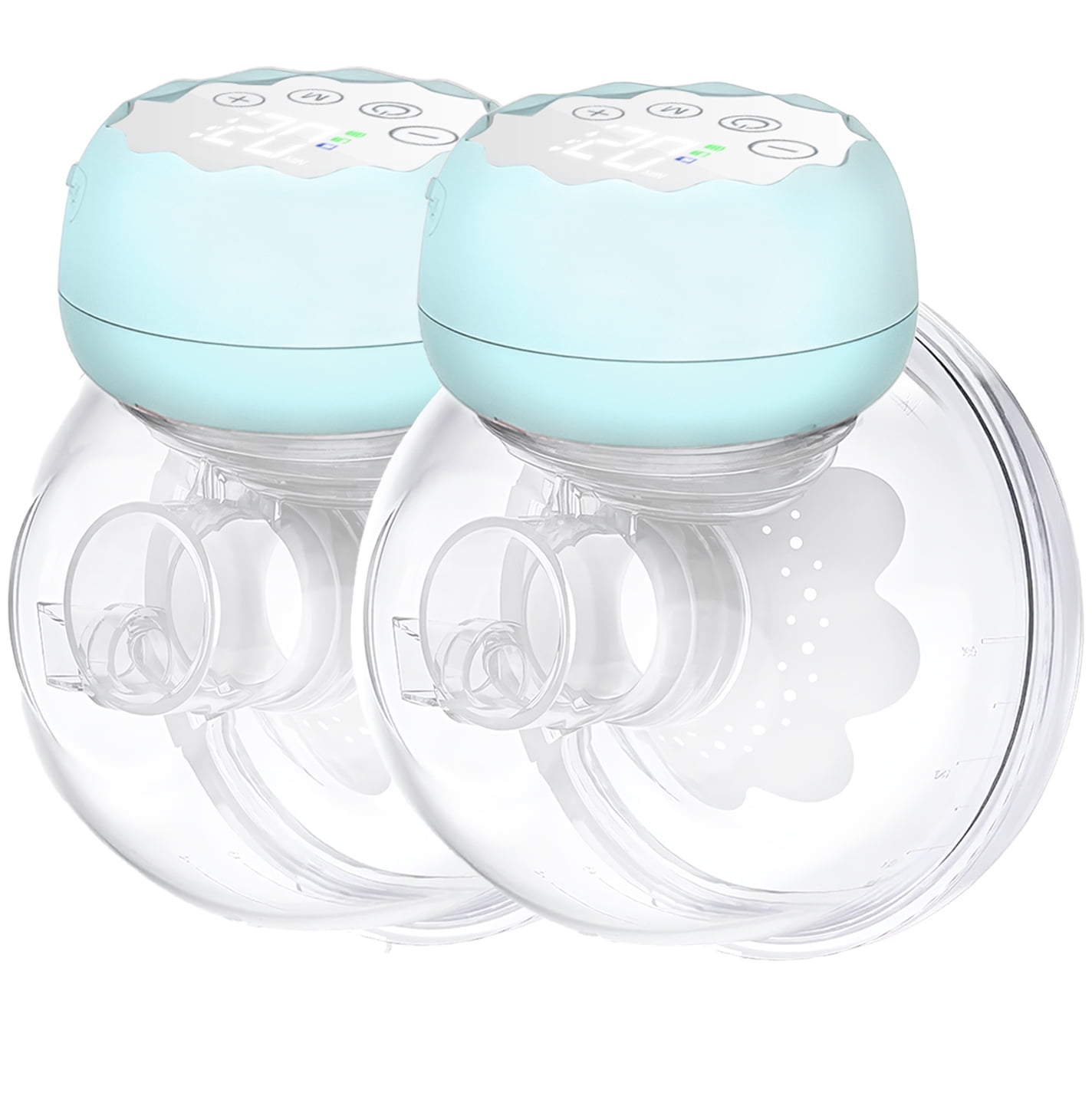 Yadala Breast Pump, Hands Free Breast Pump Portable Electric Breast Pump with 4 Modes & 12 Levels, 2 Pack (Blue)