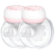Yadala Breast Pump, Hands Free Breast Pump Portable Electric Breast Pump with 4 Modes & 12 Levels, 2 Pack (Pink)
