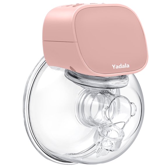 Yadala Wearable Breast Pumps S9, Hands Free Electric Breast Pump 24mm with 2 Modes, 5 Levels, Pink