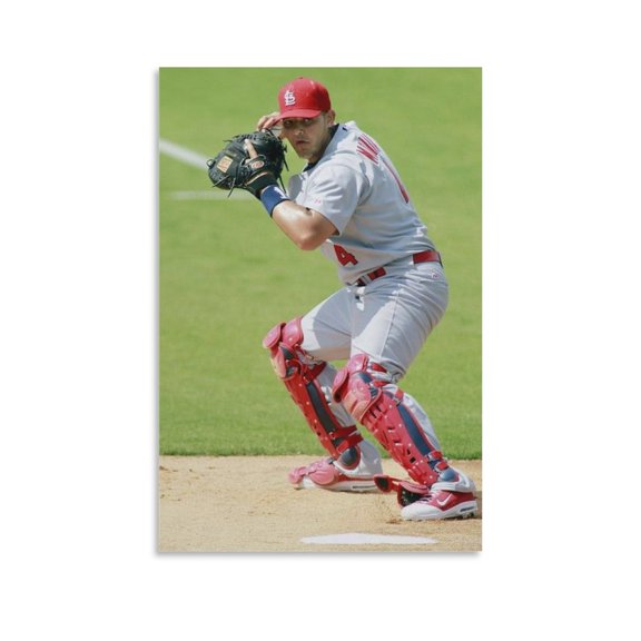 Yadier Molina Canvas Poster Painting On Canvas Wall Art Poster Scroll Picture Print Living Room Walls Decor Home Posters 12x18inch(30x45cm)
