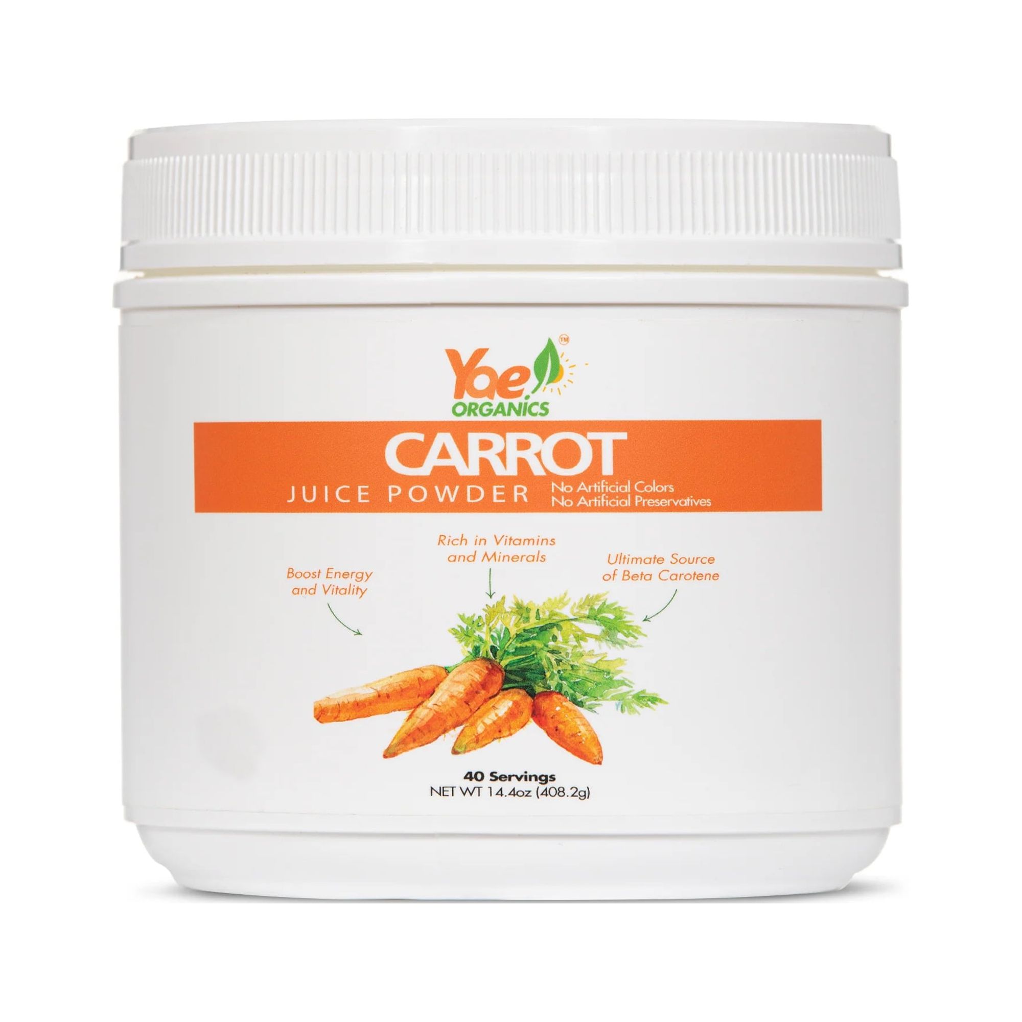 Yae Organic's Carrot Juice Powder (1 Serving=3 Cups Fresh), Flavorful