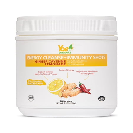 Yae Organic's Ginger Cayenne Energy Shots, Cleanse-Plus Immunity Shots With Lemon Extracts, Perfect for Fighting Colds and Viruses with 100% Vitamin C