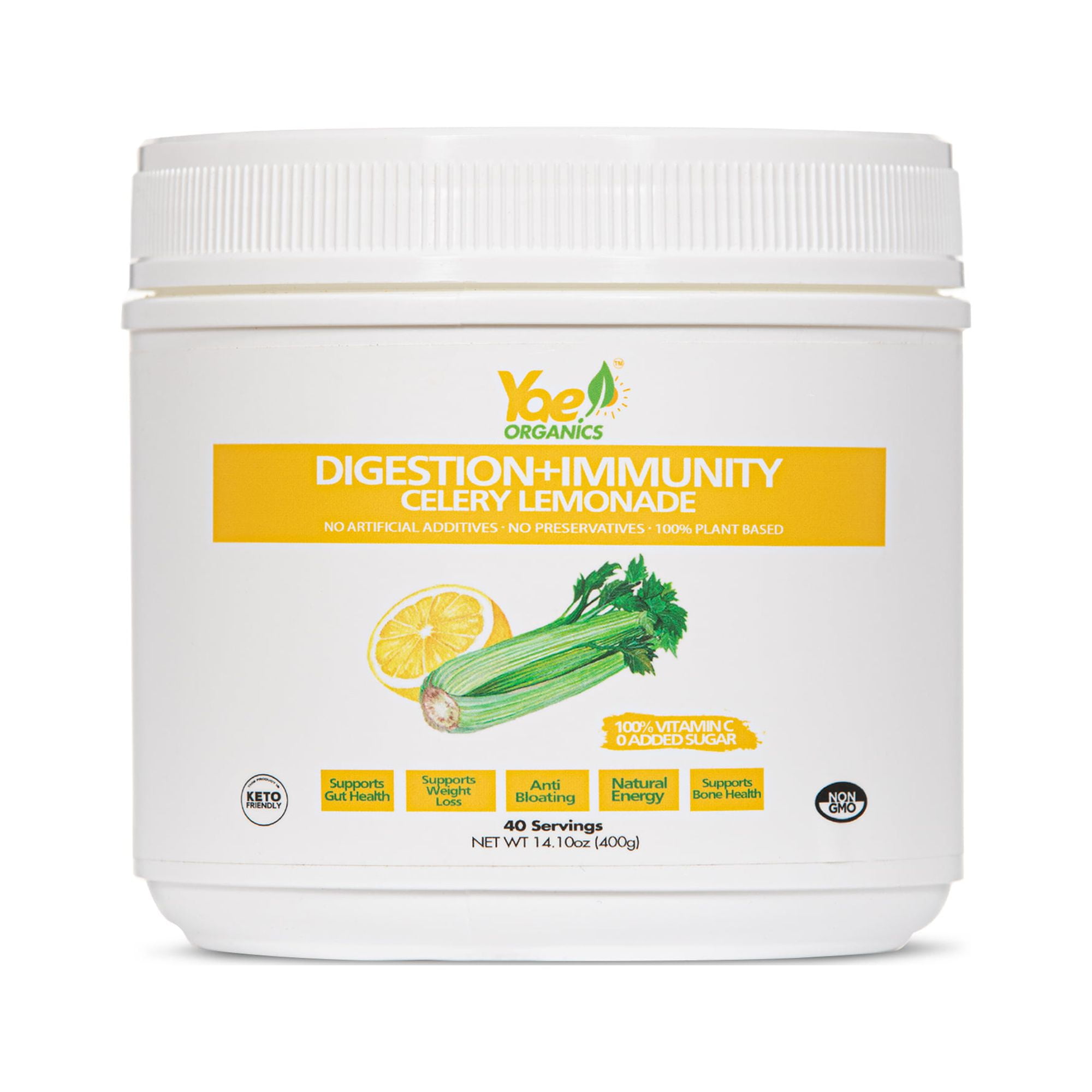 Yae Organics Celery Lemonade Juice Powder for Digestion and Immunity